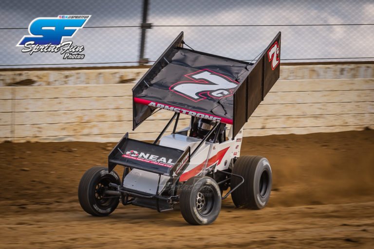 Caleb Armstrong hard charges to a top-ten during Sprint Car World Championship