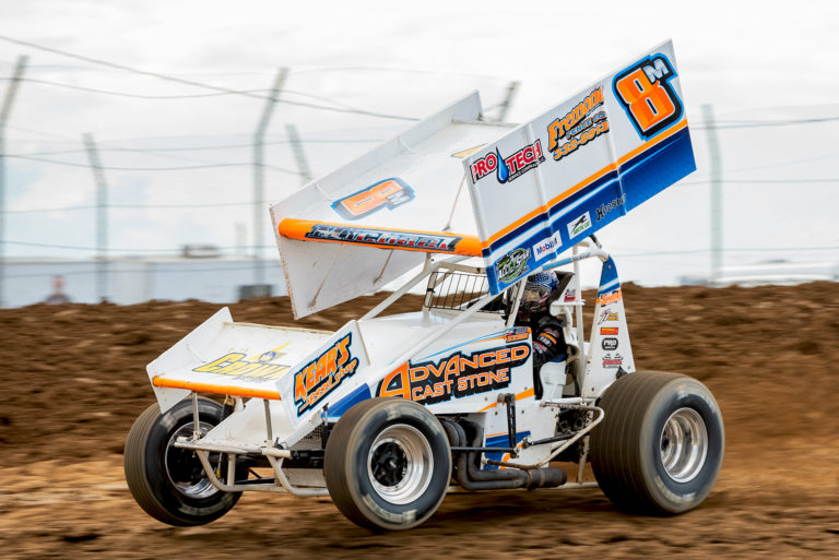 T.J. Michael charges ten spots during Pete Jacobs Memorial at Wayne County Speedway