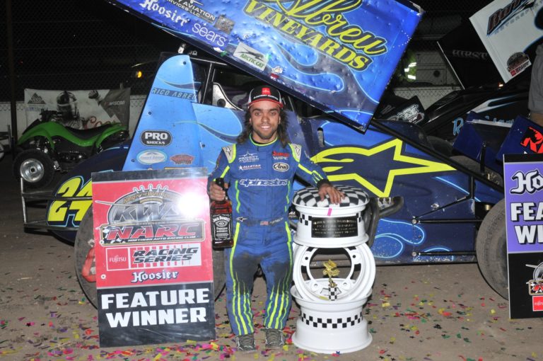 Rico Abreu ends 2018 sprint car season with Gary Patterson Tribute victory at Stockton