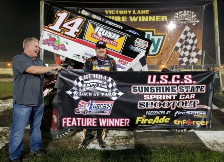 Smoke earns Sunshine State Sprint Car Shootout opener at Bubba Raceway Park