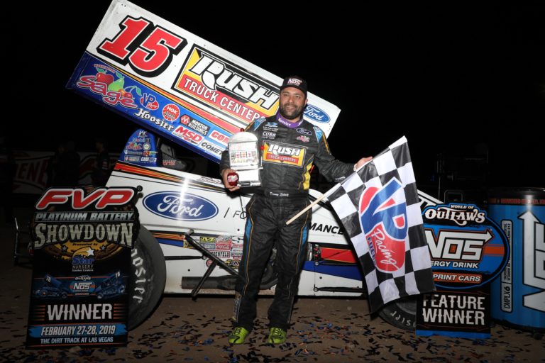 Donny Schatz uses last lap pass to earn $10,000 jackpot in Las Vegas