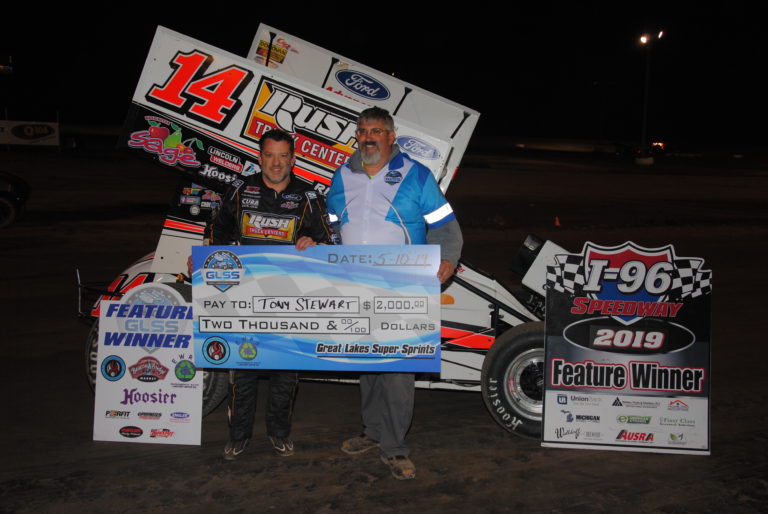 Tony Stewart earns GLSS victory at I-96 Speedway; All Star triple next