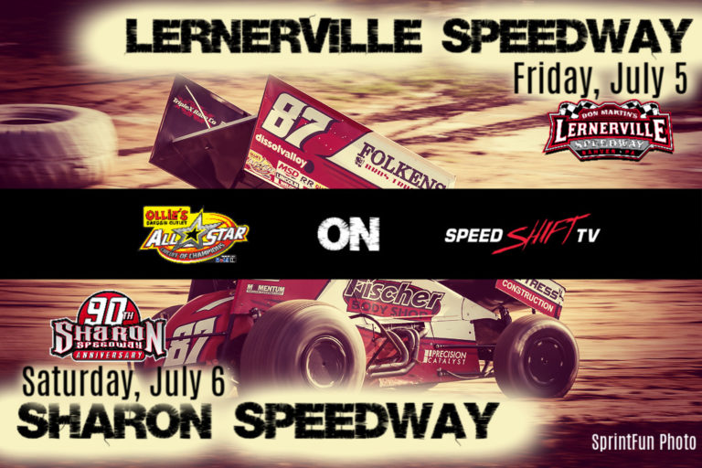 Speed Shift TV will follow the All Star Circuit of Champions to Lernerville and Sharon on July 5 & 6