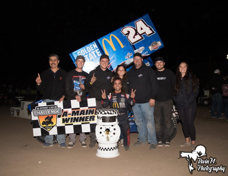 Rico Abreu caps 2019 sprint car season with Tribute to Gary Patterson/SCCT victory at Stockton