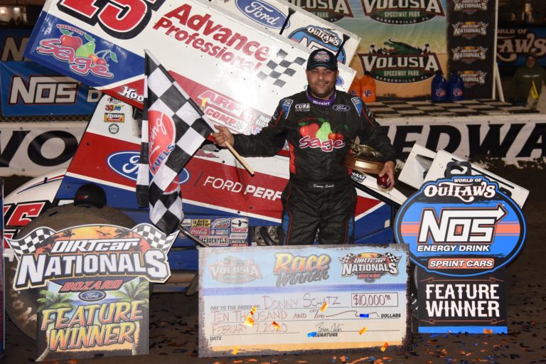 Donny Schatz opens 2020 World of Outlaws campaign with victory during Volusia’s DIRTcar Nationals