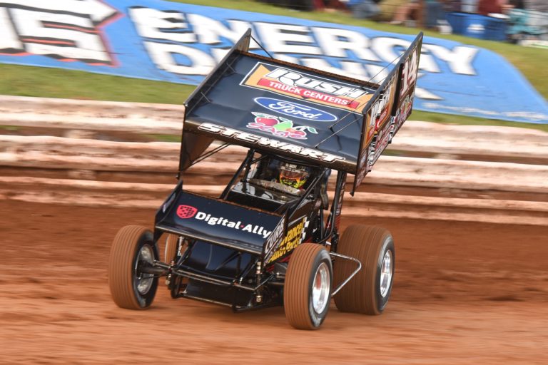 Kerry Madsen drives Tony Stewart/Curb-Agajanian Racing No. 14 to a top-five in Morgan Cup finale