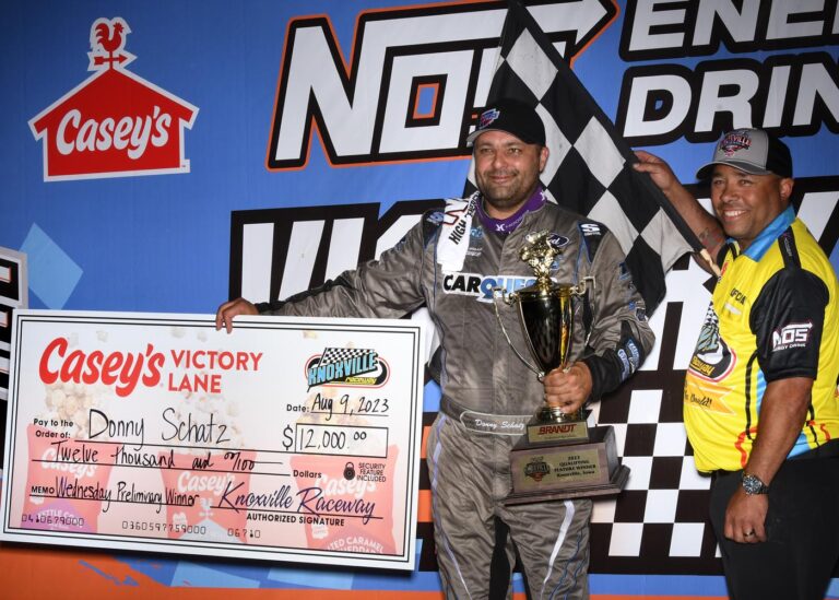 Schatz on top in Knoxville Nationals prelim, third in 50-lap finale; Jackson Nationals begins Thursday