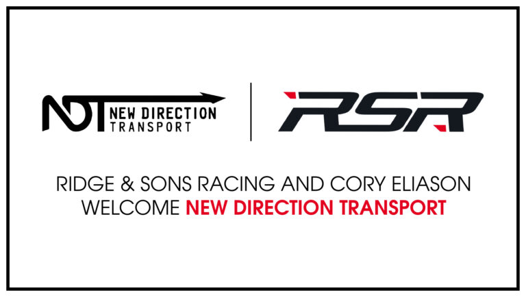 Ridge & Sons Racing and Cory Eliason welcome New Direction Transport as major partner for 2024 season