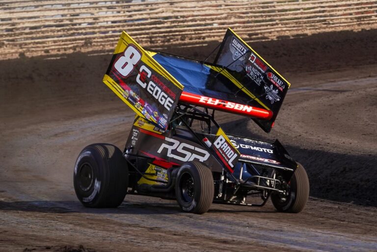 Eliason battles hard with Outlaws at Knoxville; Aims big at Huset’s Speedway